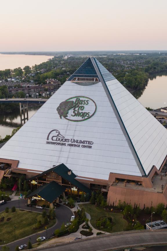 Aerial view of Bass Pro at the Pyramid | by Sean Fisher/Mr. Bootstraps.