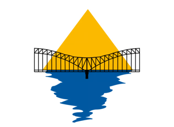 SERMACS Molecules in Memphis logo featuring a stylized Memphis bridge, river and yellow molecular-inspired shape.