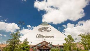 Exterior of Bass Pro Pyramid and Big Cypress Lodge