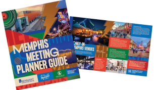 The cover and a peek inside the pages of the Memphis Meeting Planner Guide