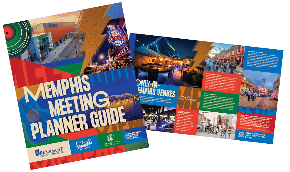 The cover and a peek inside the pages of the Memphis Meeting Planner Guide